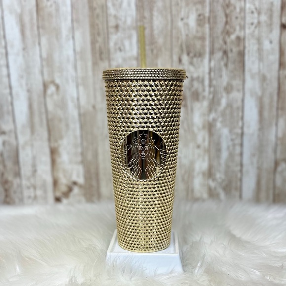 Starbucks Holiday 2022 Gold Studded 24 oz. Venti Tumbler NWT [1940] - Picture 1 of 8